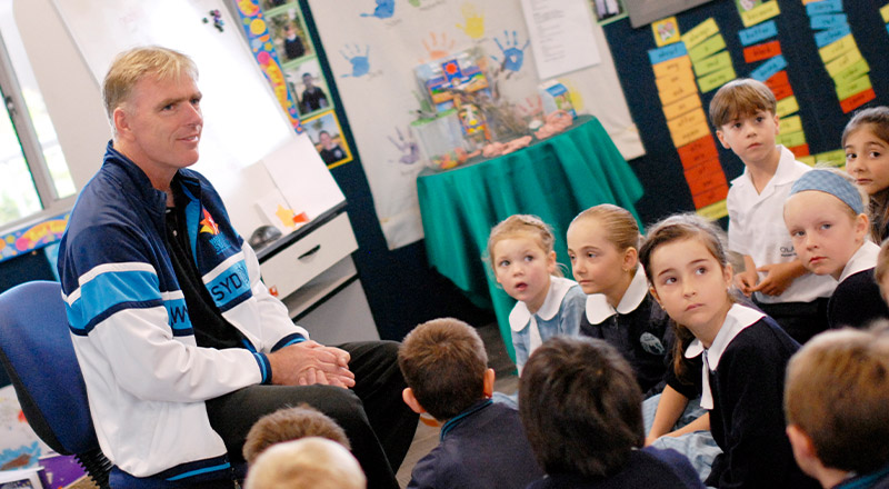 Students with teacher at Our Lady of the Angels Primary School Rouse Hill