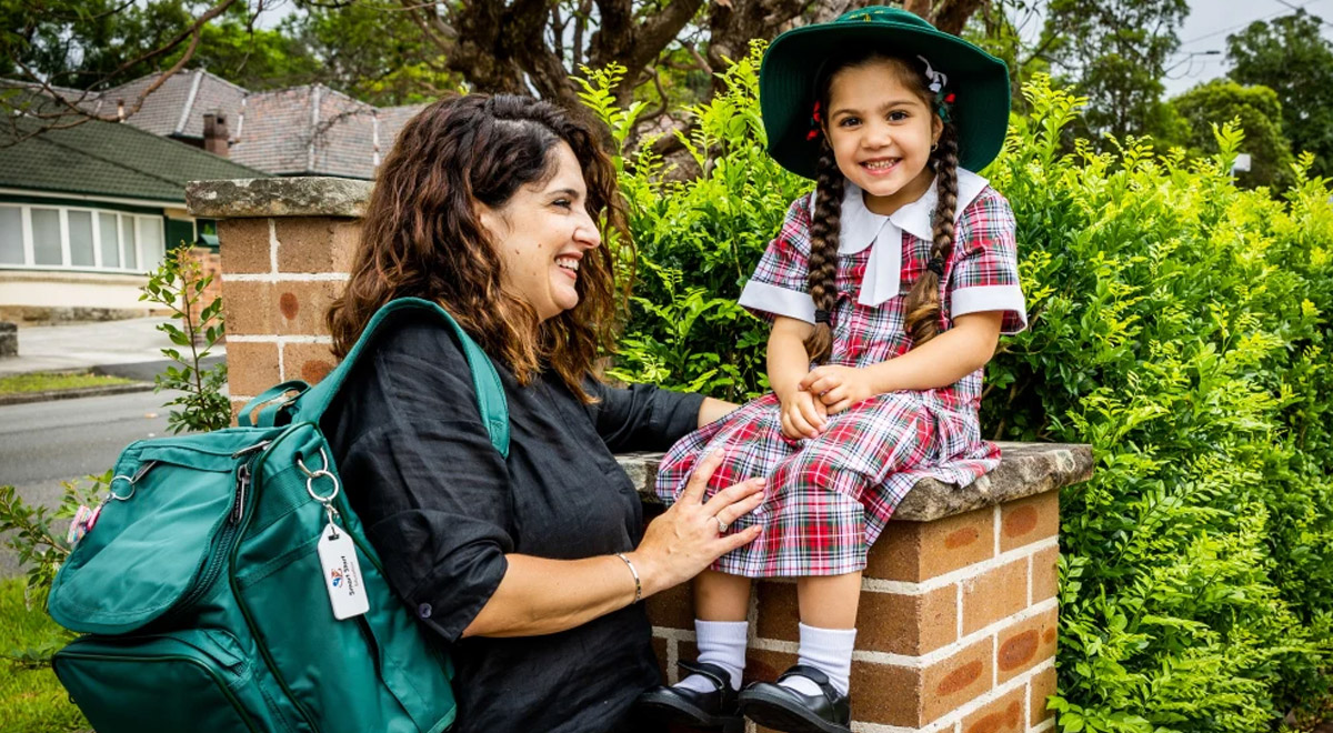 Michelle Tamaro and her daughter Aria who will start kindergarten Tuesday