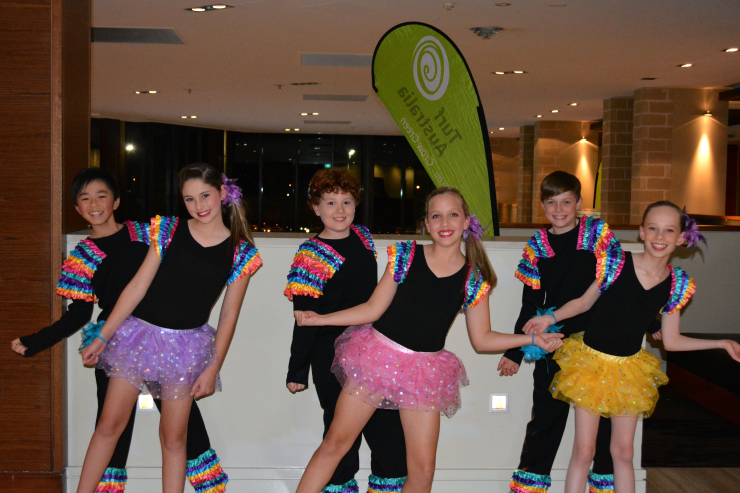 Jeremy, Alivia, Luca, Bethany, Hayden and Imogen in the Carnivale scene.