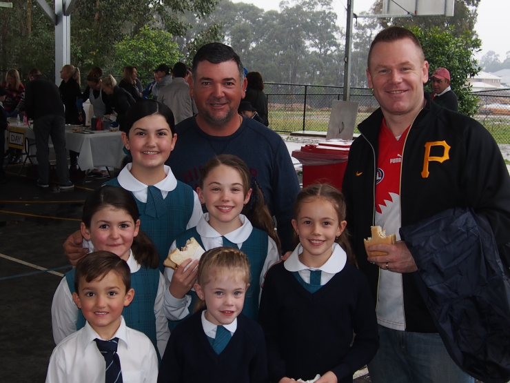 The Pacella and Buxton children with their dads.