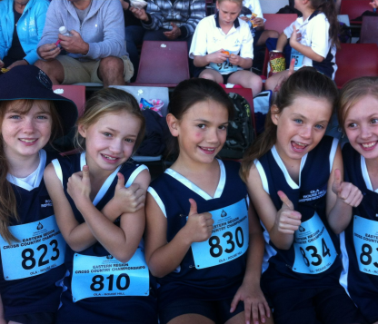 Chelsea, Claudia, Emily, Seronique and Ella waiting for their race.